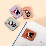 Marque-page magnétique en cuir avec initiales et nom Cadeau d'anniversaire et de Noël pour les amoureux des livres.