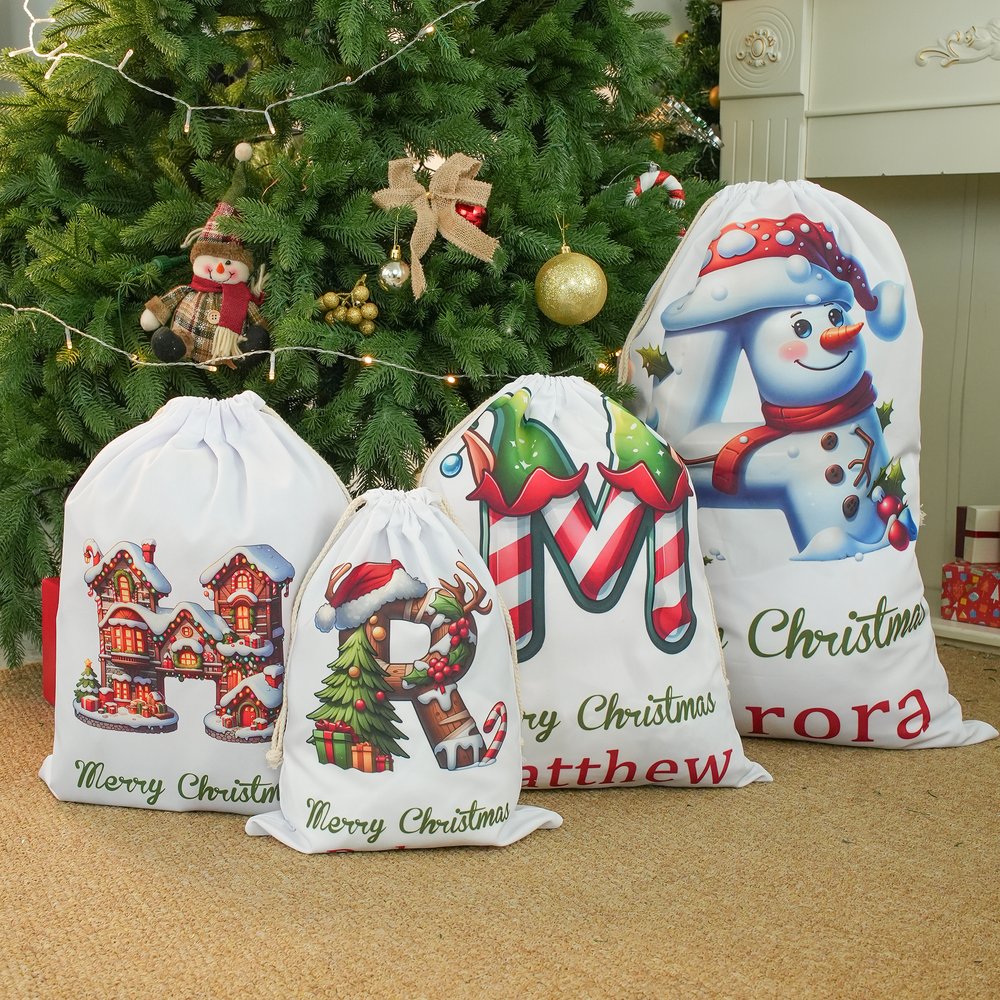 Santa's Little Helper Ready For Share Joy - Personalised Drawstring Canvas Gift Bag Party Favors Christmas Gift 3