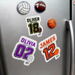 Henkilökohtainen Monivärinen Uinti Jääkiekko Numero Nimi Set of 2 Magneetti Sign Sports Spirit Locker Jääkaappi Car Decor Team Lahja pelaajille