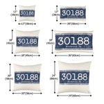 Taie d'oreiller personnalisée avec code postal imprimé rétro Décoration de la maison Pendaison de crémaillère Cadeau d'anniversaire pour les amis et la famille