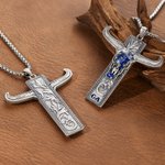 Personalised Western-Style Cow Skull Monogram Necklace Birthday Gift for Cowboys Cowgirls