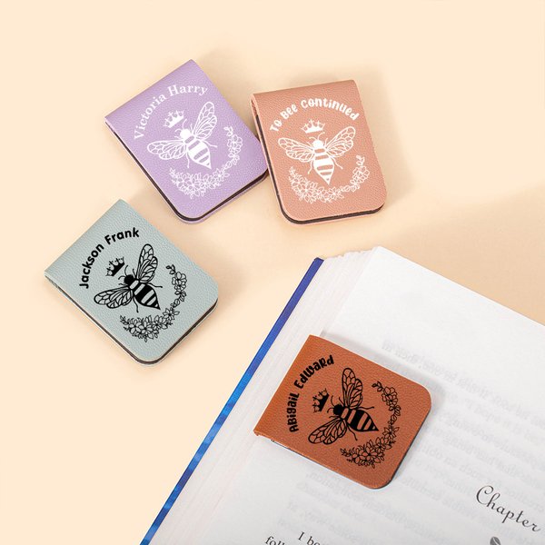 Spersonalizowana zakładka To Bee Continued Magnetic Leather Bookmark Clip z cytatem i imieniem Prezent urodzinowy dla mola książkowego bibliotekarza