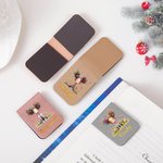 Personalized Cute Quirky Girl Magnetic Leather Bookmark Clip with Engraved Name Birthday Gift for Book Lovers Bookworm
