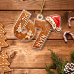 Gepersonaliseerd Six Seven Cookies Kerstmuts Acryl Kerstornament met Naam en Jaar Boomdecoratie Kerstcadeau voor Gen Z Tween