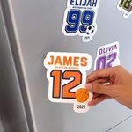 Henkilökohtainen Monivärinen Uinti Jääkiekko Numero Nimi Set of 2 Magneetti Sign Sports Spirit Locker Jääkaappi Car Decor Team Lahja pelaajille