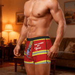 Personalisierte Spaß Feuerwehrmann Design Herren Boxer Slip Unterwäsche mit Namen Geburtstag Valentinstag Weihnachten Geschenk für Ehemann Freund