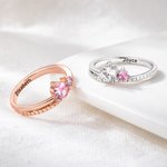 Personalized Twin Stars Birthstone Ring with Engraved Name Minimalist Jewellery Christmas Birthday Gift for Women