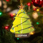 Personalized Colourful Lights Christmas Tree Ball Sports Ornament with Name and Number Home Tree Decor Christmas Gift for Friends Sports Lovers