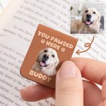 Gepersonaliseerde leuke hond kat gezicht foto PU lederen magnetische bladwijzer Clip met naam lezen accessoires kerstcadeau voor dierenliefhebbers boekenwurmen