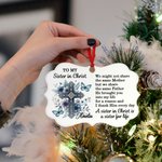 Spersonalizowany Krzyż Kwiatowy Nieregularny Ceramiczny Ornament z Imieniem Pobożna Wiara Urodziny Boże Narodzenie Chrzest Prezent dla Siostry Chrześcijanki