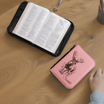 Spersonalizowana okładka na Biblię z imieniem jelenia ze skóry PU z zamkiem błyskawicznym i uchwytem do przenoszenia Chrzest Prezent religijny dla chrześcijan Modlitwy