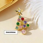 Personalizada Piedra de Nacimiento del Árbol de Navidad Pendientes Dainty Joyería Cumpleaños Aniversario Regalo de Navidad para las mujeres