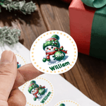 Personalized Cute Christmas Snowman Stickers Labels with Name and Year DIY Gift Decor Christmas Party Favors for Family Kids Friends