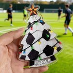 Personalized Colourful Lights Christmas Tree Ball Sports Ornament with Name and Number Home Tree Decor Christmas Gift for Friends Sports Lovers
