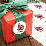 Personalized Cute Christmas Snowman Stickers Labels with Name and Year DIY Gift Decor Christmas Party Favors for Family Kids Friends