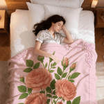 Personalized Multicolor Birth Flower Throw Blanket with Name Christmas Birthday Gift for Sisters Bridesmaids Mom Grandmom