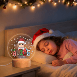 Henkilökohtainen joulu sarjakuvahahmo Kid akryyli LED yövalo nimi ja puinen pohja Home Decor joululahja pojille tytöille