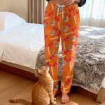 Personalised Face Photo Soft Skin-Friendly Pyjama Pants with Name and Drawstring Waistband Halloween Christmas Birthday Gift for Family Friends