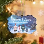 Ornamento personalizzato in ceramica di forma irregolare con 2-9 nomi per fratello e sorella, per sempre legati insieme, regalo di Natale in memoria della famiglia