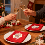 Personlig akvarell julängel 100% bomull återanvändbar tygservett med namn festlig matdekoration julklapp för familj vänner