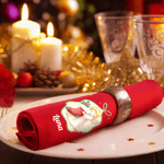 Tovagliolo riutilizzabile personalizzato in cotone con nome e angelo di Natale decorazione festiva per la tavola regalo di Natale per famiglia e amici