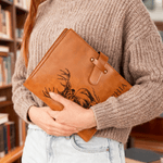 Personalisierte Ente Hirsch Name PU Leder A5 Notebook Cover mit Aufbewahrungstasche Geburtstag Weihnachten Geschenk für Familie Freunde christliche Gläubige