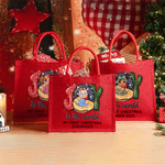 Spersonalizowana torba na zakupy Joy To the World My First Christmas Cartoon Baby Design Duża jutowa torba na zakupy z tekstem Prezent świąteczny dla rodziny Noworodek