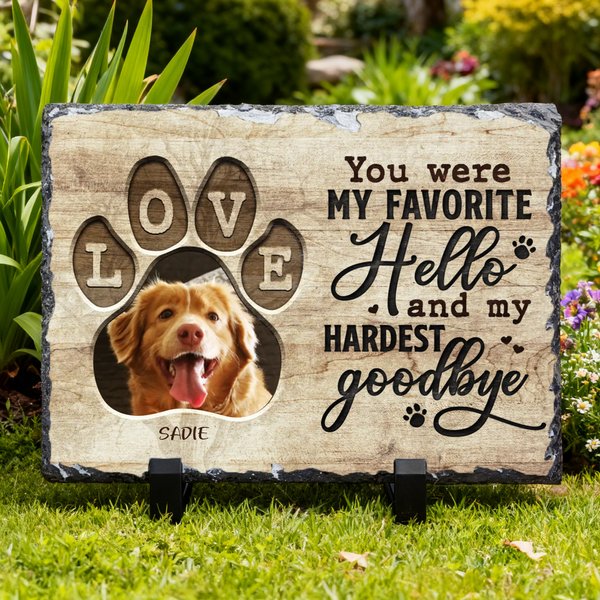 Gepersonaliseerd slijtvast huisdier gedenkteken fototuin steen met naam en titel binnenplaats Decor Pet Keepsake Gift voor huisdiereigenaren tuinliefhebbers