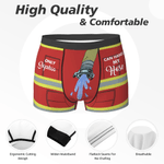 Personalisierte Spaß Feuerwehrmann Design Herren Boxer Slip Unterwäsche mit Namen Geburtstag Valentinstag Weihnachten Geschenk für Ehemann Freund
