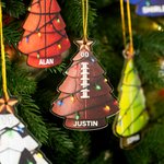 Personalized Colourful Lights Christmas Tree Ball Sports Ornament with Name and Number Home Tree Decor Christmas Gift for Friends Sports Lovers