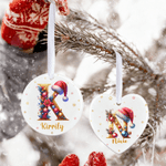 Personalised Santa Hat Initial Ceramic Christmas Ornament with Name Home Decor Christmas Gift for Family Friends