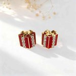 Caja de regalo personalizada Piedra de nacimiento Pendientes Dainty Joyería Navidad Cumpleaños Aniversario de regalo para las mujeres