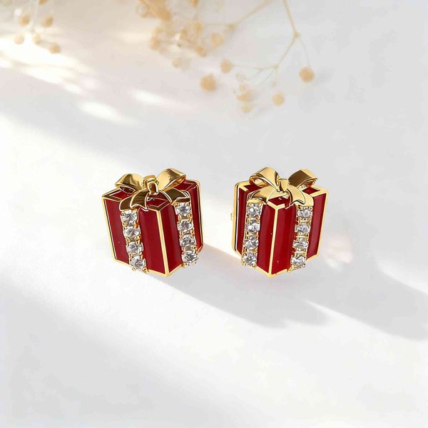 Caja de regalo personalizada Piedra de nacimiento Pendientes Dainty Joyería Navidad Cumpleaños Aniversario de regalo para las mujeres