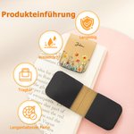 Personalisiertes magnetisches Lesezeichen aus PU-Leder | mit Aquarell Geburtsblumen und Namen | Geburtstag Muttertag Geschenk für Damen Leseratten