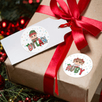 Personalized Cartoon Character Christmas Hat Waterproof Stickers with Name Christmas Festival Party Gift for Boys Girls