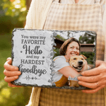 Gepersonaliseerde You Were My Favorite Hello huisdier gedenkteken foto tuin steen met naam binnenplaats Keepsake geschenk voor huisdiereigenaren tuinieren liefhebbers