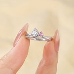 Personalized Twin Stars Birthstone Ring with Engraved Name Minimalist Jewellery Christmas Birthday Gift for Women