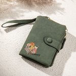 Personalizada Nacimiento Flor Bouquet Tri-Folded Cartera de cuero Cumpleaños Día de la Madre Regalo de Navidad para mamá abuela