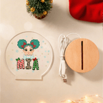 Henkilökohtainen joulu sarjakuvahahmo Kid akryyli LED yövalo nimi ja puinen pohja Home Decor joululahja pojille tytöille