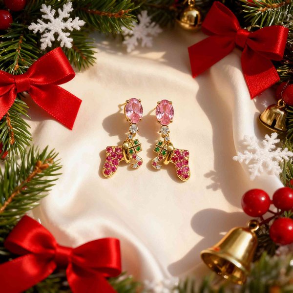 Personalized Romantasy Birthstone Christmas Stocking Earring Christmas Party Gift for Women