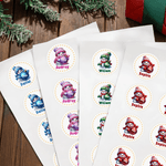 Personalized Cute Christmas Snowman Stickers Labels with Name and Year DIY Gift Decor Christmas Party Favors for Family Kids Friends
