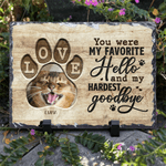 Gepersonaliseerd slijtvast huisdier gedenkteken fototuin steen met naam en titel binnenplaats Decor Pet Keepsake Gift voor huisdiereigenaren tuinliefhebbers