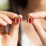 Caja de regalo personalizada Piedra de nacimiento Pendientes Dainty Joyería Navidad Cumpleaños Aniversario de regalo para las mujeres