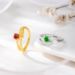 Anillo personalizado de plumas de piedra de nacimiento con texto Joyería delicada Uso diario Cumpleaños Aniversario Regalo para Niña Novia Mujer