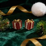 Caja de regalo personalizada Piedra de nacimiento Pendientes Dainty Joyería Navidad Cumpleaños Aniversario de regalo para las mujeres