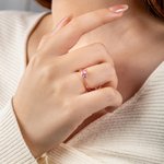 Personalized Twin Stars Birthstone Ring with Engraved Name Minimalist Jewellery Christmas Birthday Gift for Women