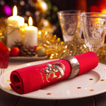 Personalized Santa Hat 100% Cotton Red Napkin with Name and Initial Party Table Decor Christmas Gift for Family Friends