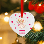 Personalized Christmas Angel Christmas Ceramic Ornament with Name and Date Tree Home Decor Christmas Gift for Family Friends