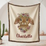 Boho Farm Animal Manta suave para bebé personalizada con nombre y borlas Cumpleaños Baby Shower Regalo para recién nacidos Nuevos padres