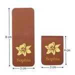 Marque-Page Magnétique en Cuir Personnalisé avec Nom Gravé et Fleur de Naissance Cadeau Anniversaire Noël pour Amoureux de Lecture